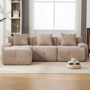 Hrinhom 104"W Modular Sofa,Modern Sponge Compression Couch with Ottoman,No Assembly - 1 of 4