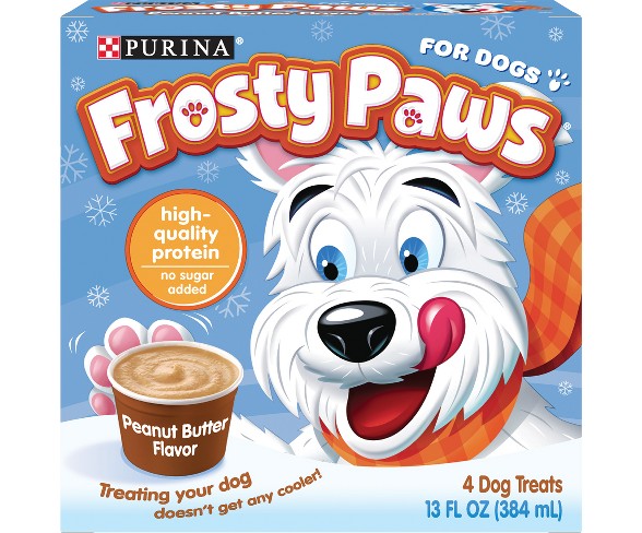Purina Frosty Paws Peanut Butter Flavor Frozen Dog Treats - 4pk
