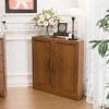 Dovelina Corner Cabinet Multifunctional Storage Sideboard with Interior Adjustable Shelves for Living Room - 3 of 4