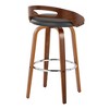 30" Mid-Century Modern Barstool with Swivel, Faux Leather Seat and Wood Frame for Kitchen, Dining, and Home Bar, Set of 2 - 4 of 4