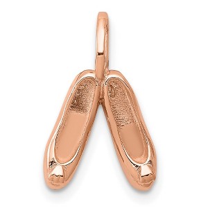 Black Bow Jewelry 14k Rose Gold Petite 3D Ballet Slippers Pendant - 1 of 4