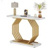 Syemin Console Tables Marble Entryway Narrow Sofa Table, Modern Accent Entrance Table, Behind Couch Entry Foyer Storage, Brown, 39.37"*11.6"*31.5" - 4 of 4