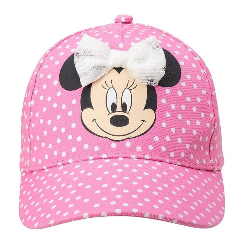 Disney Minnie Mouse Girls Baseball Cap – 3D Bow Curved Brim Strap Back Hat (Ages 4-7), 2 of 6
