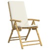 vidaXL 3 Piece Folding Bistro set with Cream White Cushions Bamboo - 4 of 4