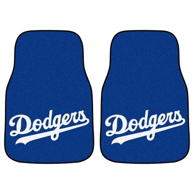 MLB Los Angeles Dodgers Script Carpet Car Mat Set - 2pc