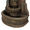 Okak 29IN Weather Resistant Water Fountain with Vintage Carved, Waterfall Fountain with 3 Basins, Outdoor Fountain for Garden, Stone Gray - 3 of 4