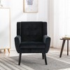 Modern Velvet Living Room Accent Chair with Ergonomic Design, Curved Back, Padded Seat, and Solid Wood Legs for Bedroom - 3 of 4