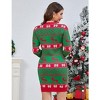 Ugly Christmas Sweater Dress for Women Xmas Crew Neck Pullover Sweater Holiday Knitted Mini Tunic Dress - 3 of 4