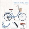 7 Speed City Bike With Basket , Steel Frame,Multiple Colors 22 Inch Girls Bicycle - 2 of 4
