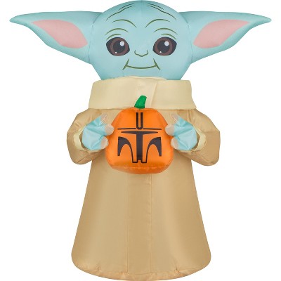 Gemmy Airdorable Airblown The Child w/Pumpkin Star Wars ,  Tall, blue