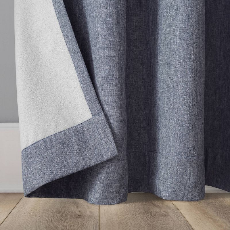 Tyrell Tonal Textured Draft Shield Fleece Insulated 100% Blackout Grommet Top Curtain Panel - Sun Zero, 6 of 10