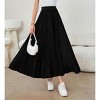 Women's Flowy High Waist Pleated Maxi Skirt Versatile Long A - Line Skirt - 4 of 4