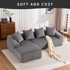 101'' Corduroy L-Shaped Modular Sectional Sofa with High-Density Sponge and 4 Pillows, No-Assembly Couch - 4 of 4