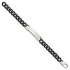 Black Bow Jewelry 11mm Stainless Steel & Black Plated Curb Link I.D. Bracelet, 8.5 Inch - image 2 of 4