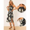 Allegra K Women's Boho Floral Sleeveless Split Halter Neck Sundresses - 2 of 4
