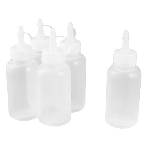 Unique Bargains Plastic Home Kitchen Oil Vinegar Ketchup Squeeze Bottle Clear 100ml 5 Pcs - 1 of 4