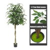 Artificial Plant Tree , Fake Ficus Tree With Silk Realistic Leaves and Lifelike Trunk,Faux Ficus Tree With Pot for Home Decor Indoor, 1 Pack - 3 of 4