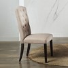 Simple Relax Set of 2 Linen Upholstered Side Chairs in Beige and Weathered Espresso - 2 of 4