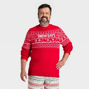 Men's "Snow Days" Fair Isle Holiday Matching Family Sweater - Wondershop™ Red - 1 of 4