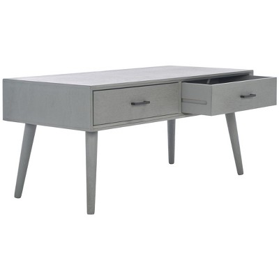 Belgian Farmhouse 42" Mid-Century Wood Coffee Table with Storage