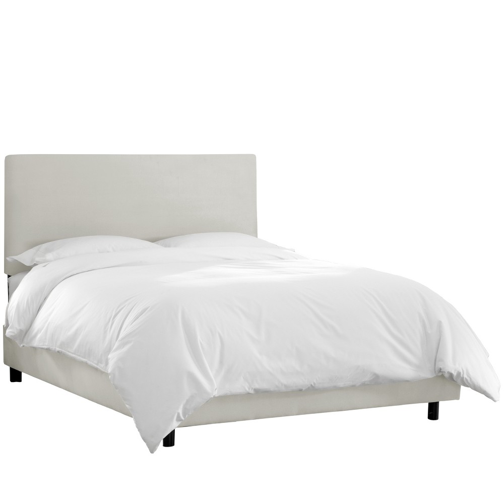 Photos - Bed Frame Skyline Furniture King Olivia Upholstered Bed Light Gray Velvet