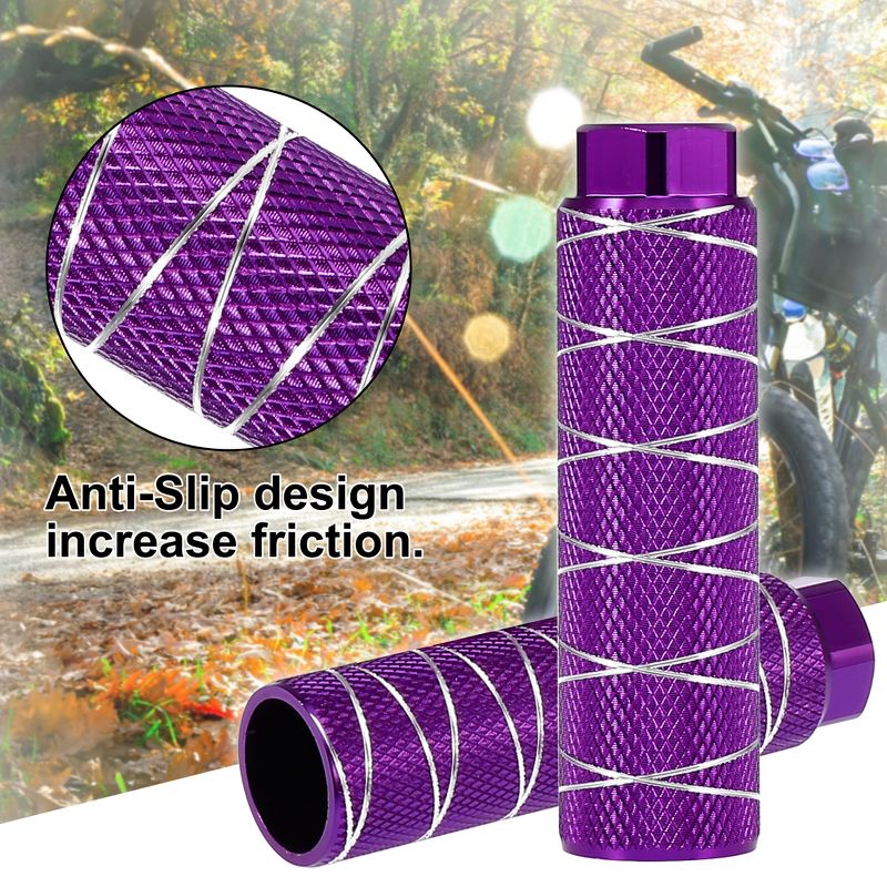Unique Bargains Universal Axle Rear Foot Pegs Footrests for BMX MTB Bike Bicycle Axles Pedals Purple 3.94"x1.10" 1 Pair, 4 of 8