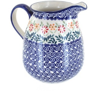 Blue Rose Polish Pottery D039 Manufaktura Pitcher - 1 of 2