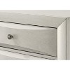 1pc Contemporary Neutral White Finish Curved Drawer Fronts Storage Drawers Nightstand Wooden - 3 of 4