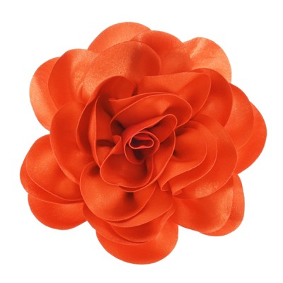 Unique Bargains Alloy Satin Fabric Big Rose Flower Dainty Brooches Pins 1 Pc