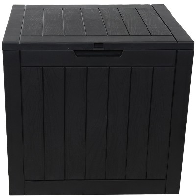 Phantom Gray Lockable Resin Deck Box with Faux Wood Design