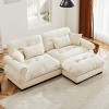 5 Pieces Sofa With Ottoman, 4 Seater Sectional Sofas Large With Waist Pillow And Throw Pillows, Large L Shape Sofa For Living Room-Cuddlewood - 3 of 4