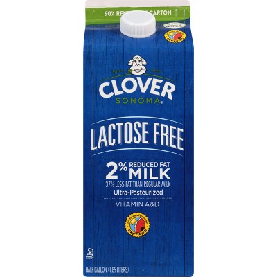 Clover Sonoma UHT Lactose Free 2% Milk - 0.5gal