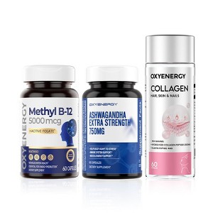 OXYENERGY Methyl B12, Collagen & Ashwagandha Bundle - 1 of 1