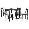 5-Piece Counter Height Dining Set with Rectangular Table and 4 Upholstered Chairs, Space-Saving Dining Furniture for Small Kitchens–The Pop Home - 3 of 4