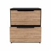 GlasFlength Nightstands Nightstand Modern Bedside Table Accent Bedside End Table with 2 Drawers for Bedroom, Multicolored, 14.2"*16.1"*18.8" - 4 of 4