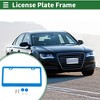 Unique Bargains Stainless Steel Car License Plate Frame Bracket with Screws Caps 2 Oval Hole Wide Frame - 2 of 4