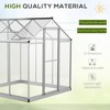 Greenhouse Portable Outdoor Walk-In Greenhouse with Roof Vent and Rain Gutter for Plants, Herbs and Vegetables - 6' L x 6' W x 6.4' H - 4 of 4