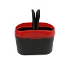 Unique Bargains Mini Red Black Plastic 2-Way Open Car Rubbish Bin Holder Garbage Trash Can - 3 of 4