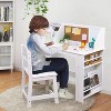 Jojoka Kids Study Desk and Chair Set, Wooden School Learning Table with Storage,White - 4 of 4