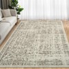Washable Vintage Distressed Floral Print Area Rugs for Bedroom Living Room, Soft Non Slip Low Pile Carpet - 2 of 4