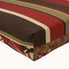 2-Piece Outdoor Reversible Seat Pad/Dining/Bistro Cushion Set - Brown/Red Floral/Stripe - Pillow Perfect - image 3 of 4