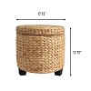 happimess Addie Modern Coastal Handwoven Water Hyacinth Storage Ottoman with Lid - 3 of 4