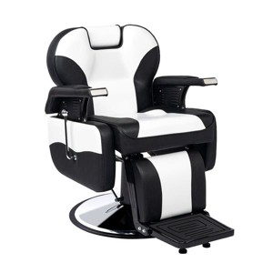 Karl Home Classical Style Heavy Duty Hydraulic Reclining Barber Chair Black and White - 1 of 4