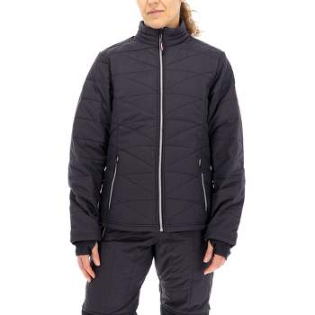 RefrigiWear Women's Warm Lightweight Packable Quilted Ripstop Insulated Jacket (Black, 3XL)
