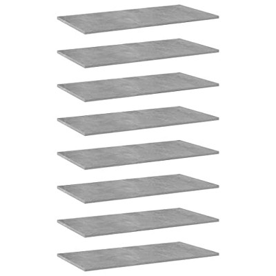 Bookshelf Boards 8 pcs Concrete Gray 31.5"x15.7"x0.6" Chipboard