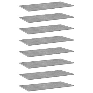 Bookshelf Boards 8 pcs Concrete Gray 31.5"x15.7"x0.6" Chipboard - 1 of 4