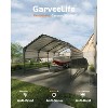 13'x21' heavy-duty metal carport with 10 ft height and 16-gauge poles; perfect permanent shelter for full-sized pickup trucks, boats, and tractors. - 2 of 4