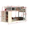 Donco Kids Moby Mission Twin Over Twin White Bunkbed With 4 Drawer Dresser & Shelves - 2 of 4
