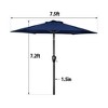 Wellfor 7.5' Hexagon Outdoor Patio Market Umbrella Navy Blue: Steel Frame, Push-Button Lift, UV Coated - 3 of 4