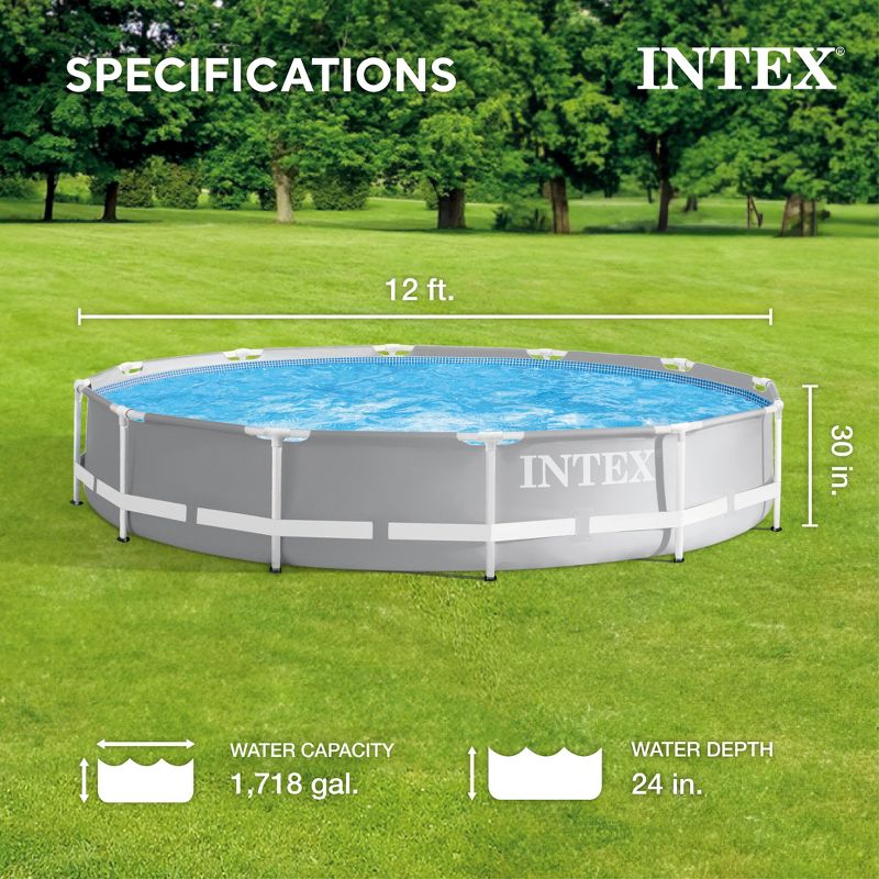 Intex Prism Frame Above Ground Swimming Pool Up, fits up to 6 People, 3 of 9